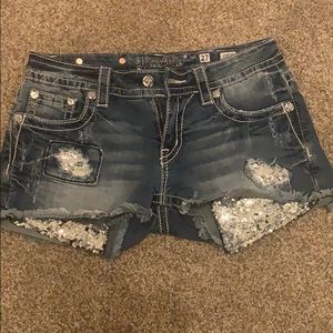 Miss me denim shorts 27 with sequin detail
